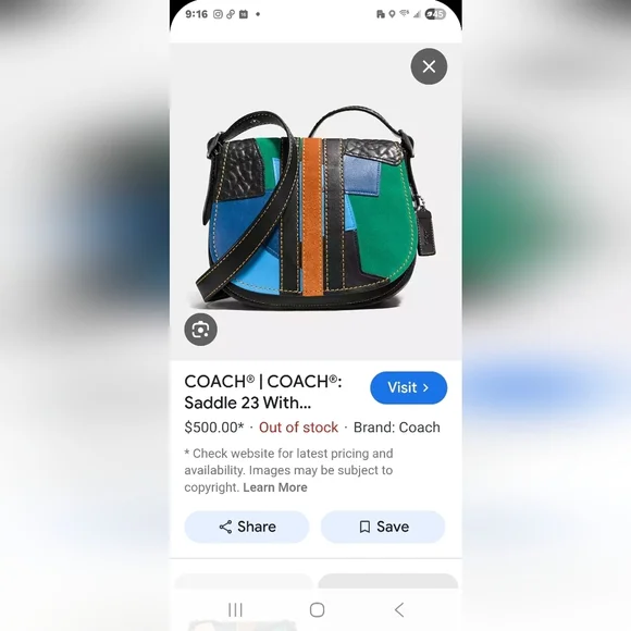 Coach Suede 23 Varsity Stripe Patchwork Crossbody Bag Shoulder Bag - Picture 8 of 17